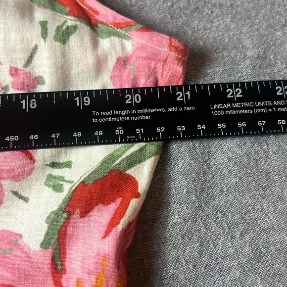 TAHARI Women’s Size 14 Linen Blend Floral Fit & Flare Sleeveless Midi Dress - Picture 13 of 15